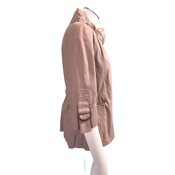 Ann Taylor LOFT Cotton Spandex Khaki Brown Casual Jacket Size 0 - Picture 2 of 14
